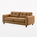 Canapé 3 places 190 cm marron en similicuir style contemporain