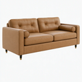 Canapé 2 places 180 x 85 x 82 cm aspect cuir camel style moderne