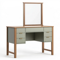 Coiffeuse avec miroir 100 x 45 x 150 cm bois vert sauge rangement contemporain