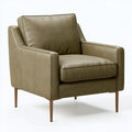Fauteuil 85 x 88 x 88 cm en revêtement aspect cuir vert olive style contemporain