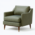 Fauteuil 85 x 82 x 88 cm en revêtement aspect cuir vert olive style moderne