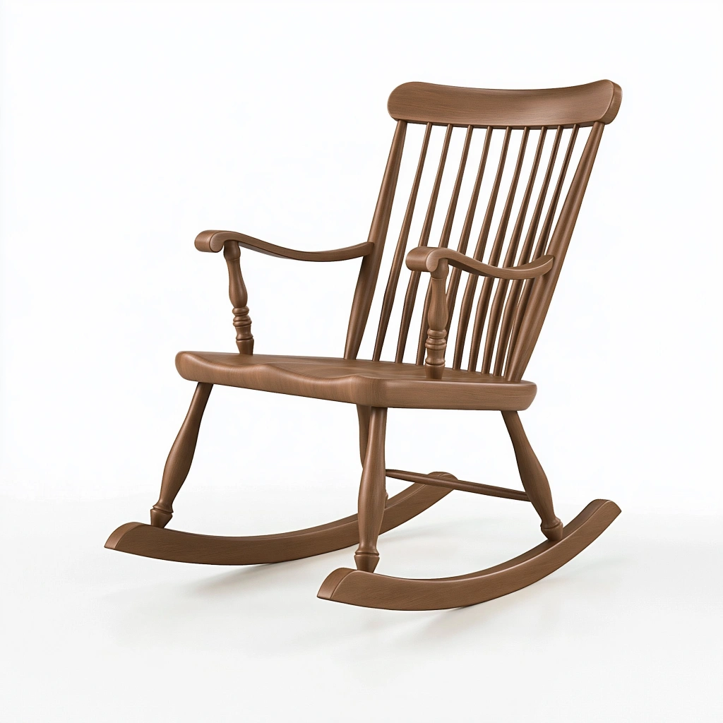 Fauteuil à bascule 70 x 90 x 110 cm en bois marron pour intérieur style classique