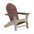 Fauteuil Adirondack 85 x 78 x 98 cm en plastique aspect bois marron et beige pour extérieur