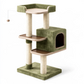 Arbre à chat 60 x 50 x 120 cm vert en peluche avec griffoirs et niche
