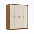 Armoire 180 x 55 x 200 cm en panneaux de bois beige et marron - rangement chambre contemporain